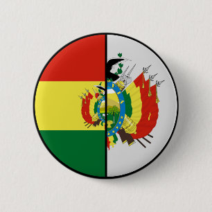 Patriotischer Knopf der Flagge Boliviens und der W Button