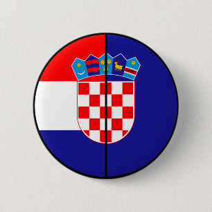 Patriotischer Knopf für Kroatien - Flagge und Wapp Button