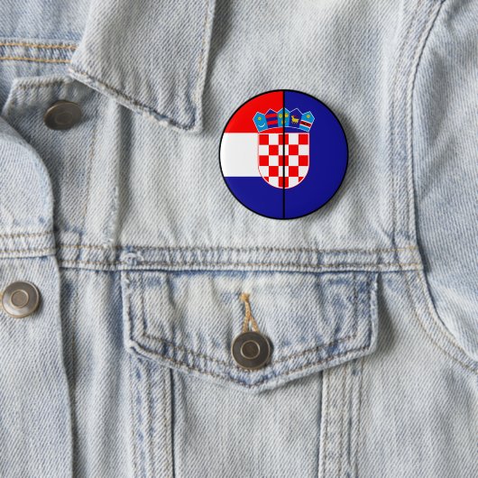 Patriotischer Knopf für Kroatien - Flagge und Wapp Button (Beispiel)
