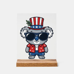 Patriotischer Koala im Vintage-Stil Vektor Kunst_1 Acrylschild