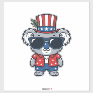 Patriotischer Koala im Vintage-Stil Vektor Kunst_1 Aufkleber