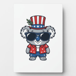 Patriotischer Koala im Vintage-Stil Vektor Kunst_1 Fotoplatte