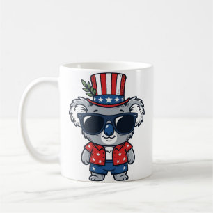 Patriotischer Koala im Vintage-Stil Vektor Kunst_1 Kaffeetasse