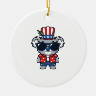 Patriotischer Koala im Vintage-Stil Vektor Kunst_1 Keramik Ornament