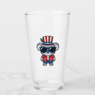 Patriotischer Koala im Vintage-Stil Vektorgrafik_1 Glas