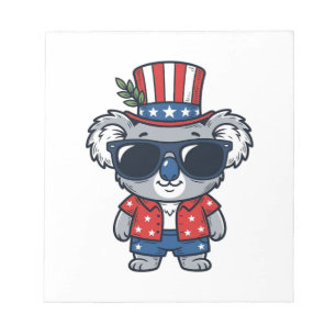 Patriotischer Koala im Vintage-Stil Vektorgrafik_1 Notizblock