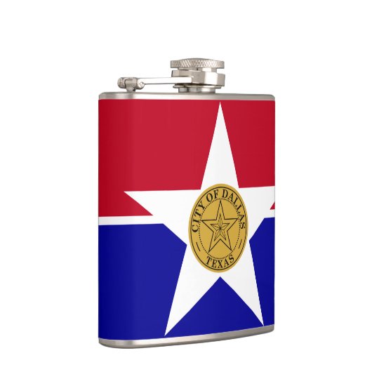 Patriotischer Kolben mit der Flagge von Dallas, US Flachmann (Rechts)