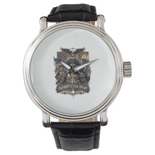 Patriotischer Kolonial-Schädel-Kommandant Dunkler  Armbanduhr