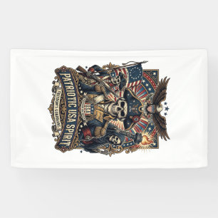 Patriotischer Kolonial-Schädel-Kommandant Dunkler  Banner