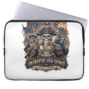 Patriotischer Kolonial-Schädel-Kommandant Dunkler  Laptopschutzhülle