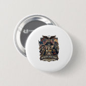 Patriotischer Kolonialer Schädel Kommandant Dunkle Button (Vorne & Hinten)