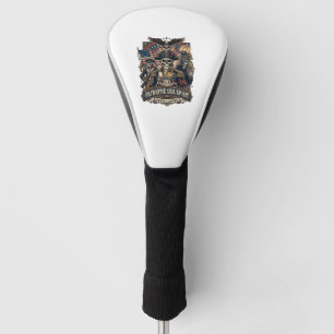 Patriotischer Kolonialer Schädel Kommandant Dunkle Golf Headcover