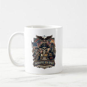 Patriotischer Kolonialer Schädel Kommandant Dunkle Kaffeetasse
