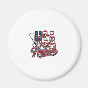 Patriotischer Krankenpfleger USA Herz Stethoskop-S Magnet