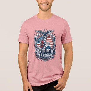 Patriotischer Kreuzstich-Vektor-Grafik-T-Shirt_1 Tri-Blend Shirt