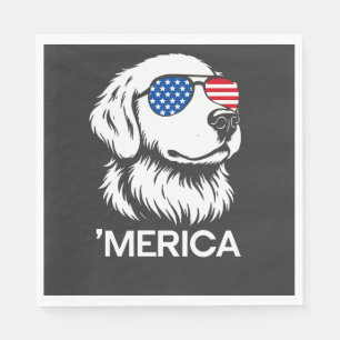 Patriotischer Labrador Amerikanische Flagge Fourth Serviette