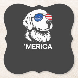 Patriotischer Labrador Amerikanische Flagge Fourth Untersetzer