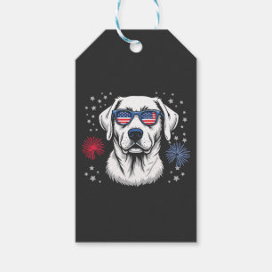 Patriotischer Labrador mit USA-Shades Geschenkanhänger
