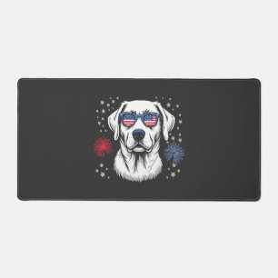 Patriotischer Labrador mit USA-Shades Schreibtischunterlage