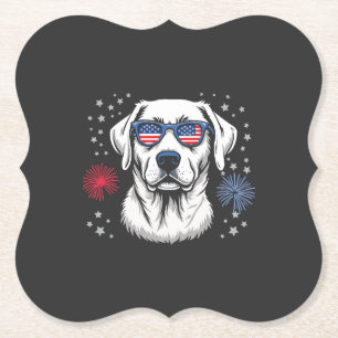 Patriotischer Labrador mit USA-Shades Untersetzer
