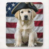Patriotischer Labrador Retriever mit Dreispitz Mousepad (Vorne)