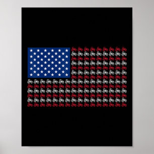 Patriotischer Landwirt 4. Juli Amerikanische Flagg Poster