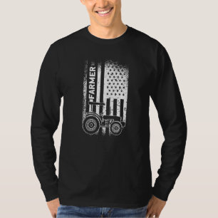 Patriotischer Landwirt Amerikanischer Flaggenbauer T-Shirt
