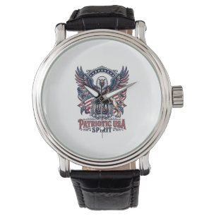 Patriotischer Löwe Adler Wächter Tier Hybrid Patri Armbanduhr