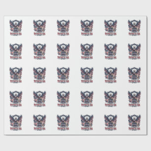 Patriotischer Löwe Adler Wächter Tier Hybrid Patri Geschenkpapier