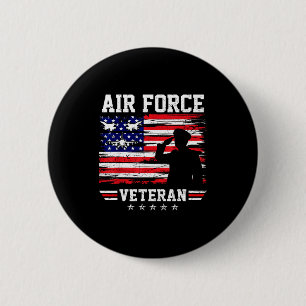 Patriotischer Luftwaffen-Veteran USAF-Flagge ameri Button