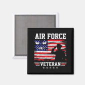 Patriotischer Luftwaffen-Veteran USAF-Flagge ameri Magnet (Vorderseite/Rückseite)
