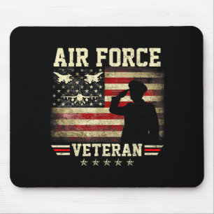 Patriotischer Luftwaffen-Veteran USAF-Flagge US-am Mousepad