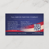 Patriotischer Maler-Handwerker QR-Code Visitenkarte (Rückseite)