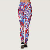 Patriotischer Marmor-Fluss Abstract Leggings (Rückseite)