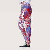 Patriotischer Marmor-Fluss Abstract Leggings (Links)