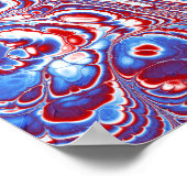 Patriotischer Marmor-Fluss Abstract Poster (Ecke)