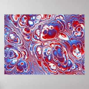 Patriotischer Marmor-Fluss Abstract Poster