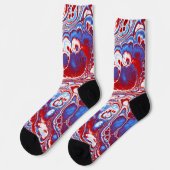 Patriotischer Marmor-Fluss Abstract Socken (Linkes Detail)