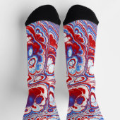 Patriotischer Marmor-Fluss Abstract Socken (Oben)