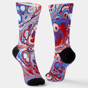 Patriotischer Marmor-Fluss Abstract Socken