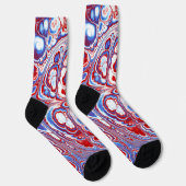 Patriotischer Marmor-Fluss Abstract Socken (Rechts)