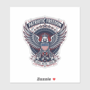 Patriotischer Metal Wings Patriot Musik Rock Metal Aufkleber