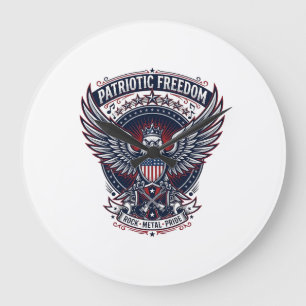 Patriotischer Metal Wings Patriot Musik Rock Metal Große Wanduhr