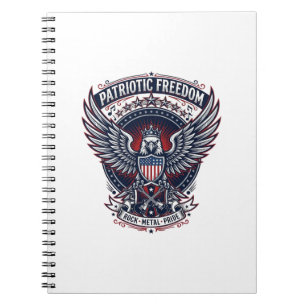 Patriotischer Metal Wings Patriot Musik Rock Metal Notizblock