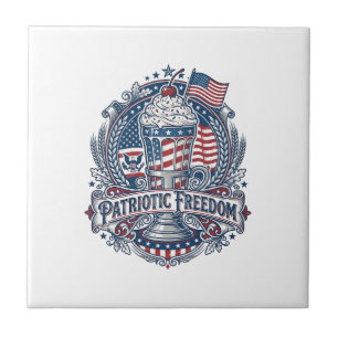 Patriotischer Milchshake Americana Fliese