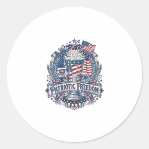 Patriotischer Milchshake Americana Runder Aufkleber