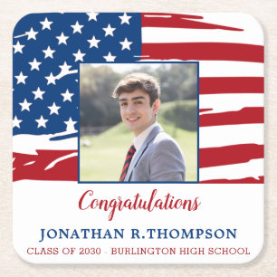 Patriotischer Militär-Amerikanischer Flaggenstaat Rechteckiger Pappuntersetzer