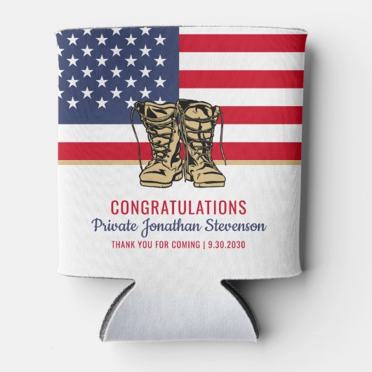 Patriotischer militärischer Abschluss Army Boot Ca Dosenkühler (Vorderseite)