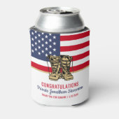 Patriotischer militärischer Abschluss Army Boot Ca Dosenkühler (Kanne Rückseite)