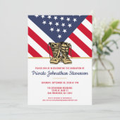 Patriotischer militärischer Abschluss Army Boot Ca Einladung (Stehend Vorderseite)